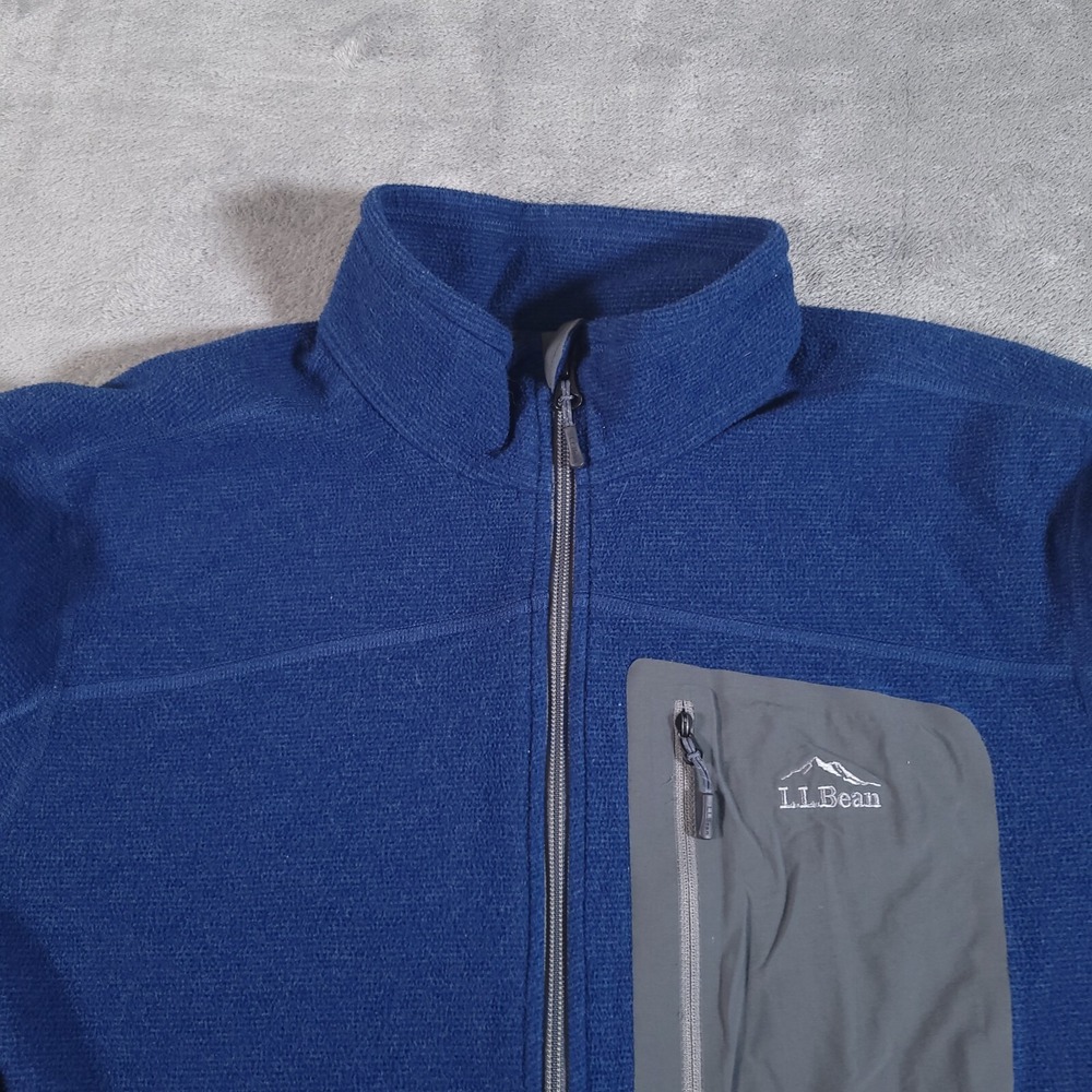 LL Bean Jacket Mens XL Blue Fleece Slightly Fitted Full Zip Gorpcore 502814 - Picture 2 of 11